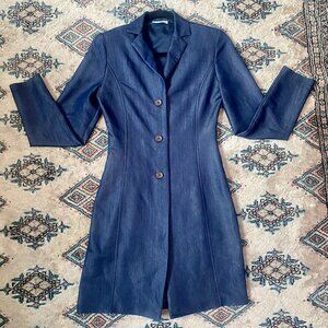 Vintage *Made in Canada* Denim Single-Breasted Longline Blazer Jacket - Size 2